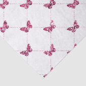 Girly Pink White Glitzer Schmetterlinge Seidenpapier (Detail)
