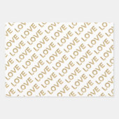 Girly Pink White Gold Glitz White Love Geschenkpapier Set (Vorderseite 3)