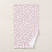 Girly Pink White Hearts Brautparty Badhandtuch Set (Handtuch)