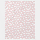 Girly Pink White Hearts Fleecedecke (Vorderseite)