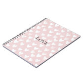 Girly Pink White Hearts Notizblock (Linke Seite)