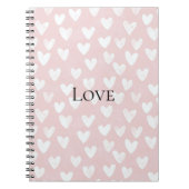 Girly Pink White Hearts Notizblock (Vorderseite)