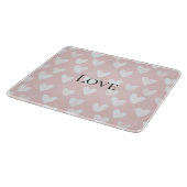 Girly Pink White Hearts Schneidebrett (Ecke)
