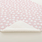 Girly Pink White Hearts Sherpadecke (3/4)