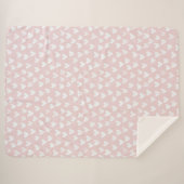 Girly Pink White Hearts Sherpadecke (Vorderseite (Horizontal))