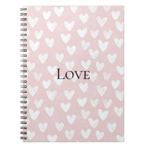 Girly Pink White Herzen Notizblock