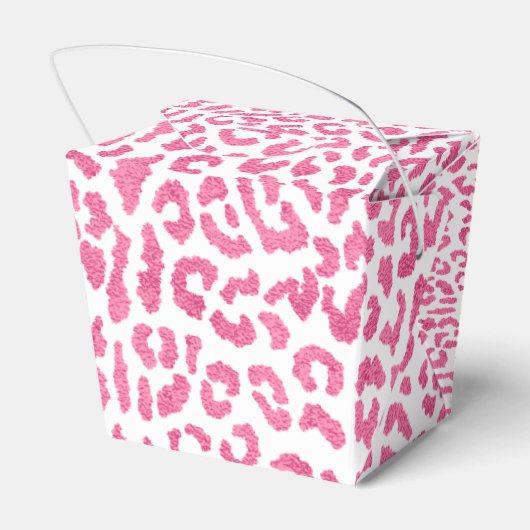 Girly Pink White Leopard Spots Geschenkschachtel (Rückseite)