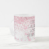 Girly Pink White Marble Glitzer Sparkle Mattglastasse (Vorderseite Links)