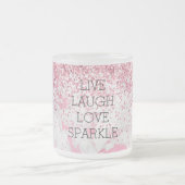 Girly Pink White Marble Glitzer Sparkle Mattglastasse (Mittel)
