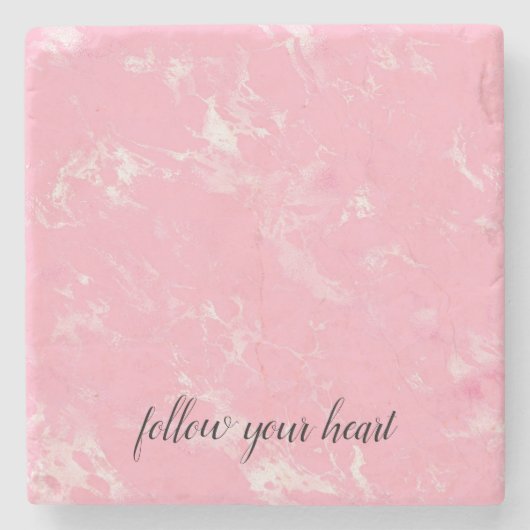 Girly Pink White Marble Steinuntersetzer (Vorderseite)