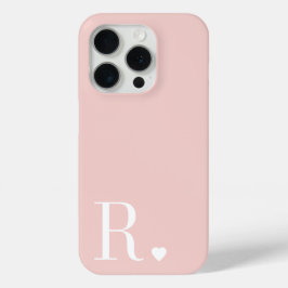 Girly pink  white monogram initial  Case-Mate iPhone hülle