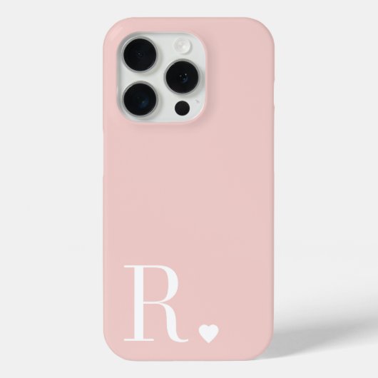 Girly pink  white monogram initial  Case-Mate iPhone hülle (Rückseite)