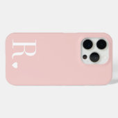 Girly pink  white monogram initial  Case-Mate iPhone hülle (Rückseite (Horizontal))