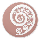 Girly Pink-White Nature inspiriert Fern Frond Curl Keramikknauf (Vorderseite)