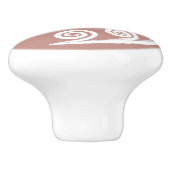 Girly Pink-White Nature inspiriert Fern Frond Curl Keramikknauf (Seitenansicht)