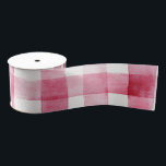 Girly Pink White Plaid Stripes Bridal Shower Ripsband<br><div class="desc">Girly Pink White Plaid Stripes Bridal Shower Birthday</div>