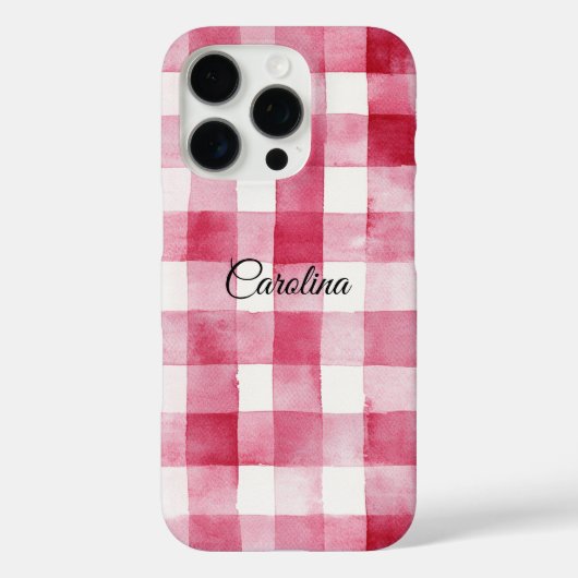 Girly Pink White Plaid Stripes Case-Mate iPhone Hülle (Rückseite)