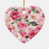 Girly Pink White Plaid Stripes Monogram Christmas Keramik Ornament (Hinten)