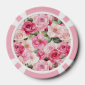 Girly Pink White Plaid Stripes Pokerchips (Rückseite)