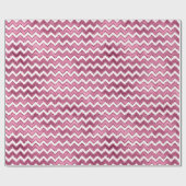 Girly Pink White Zigzag Streifen Geschenkpapier (Flach)