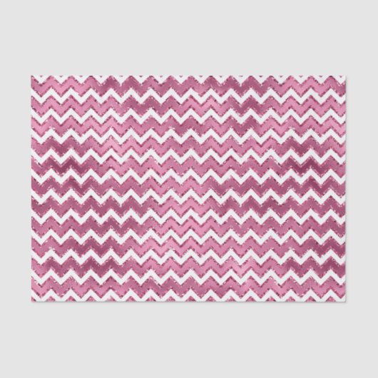 Girly Pink White Zigzag Streifen Seidenpapier (Vorderseite)