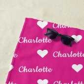 Girly Pink Wiederholung Name Skript Heart Beach Ha Strandtuch (Beispiel)