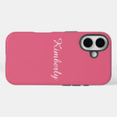 Girly Pink with Name  Case-Mate iPhone Hülle (Rückseite (Horizontal))