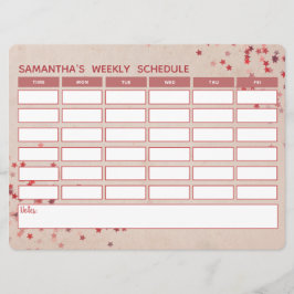 Girly Pink Wochenplan Schulplan