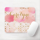 Girly-Pink-Wolken und fallende Sterne Personalisie Mousepad (Mit Mouse)