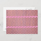 Girly Pink Wood Zickzack Zigzag Andes Pattern Postkarte (Vorne/Hinten)