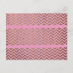 Girly Pink Wood Zickzack Zigzag Andes Pattern Postkarte