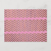 Girly Pink Wood Zickzack Zigzag Andes Pattern Postkarte (Vorderseite)