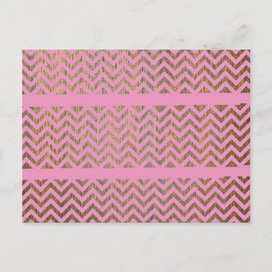 Girly Pink Wood Zickzack Zigzag Andes Pattern Postkarte (Vorderseite)