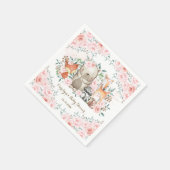 Girly Pink Woodland Baby Animals Forest Blume Serviette (Ecke)