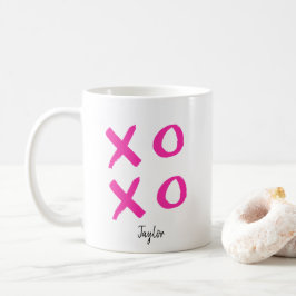 Girly Pink Xoxo Personalisiert Valentine's Kaffeetasse