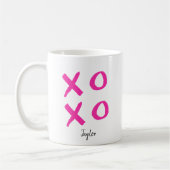 Girly Pink Xoxo Personalisiert Valentine's Kaffeetasse (Links)
