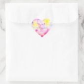 Girly Pink Yellow Lila Gefärbte Krawatte Herz-Aufkleber (Tasche)