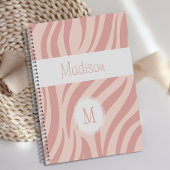 Girly Pink Zebra Animal Print Trendy Monogram Planer