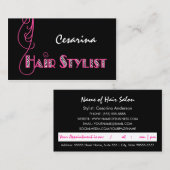 Girly Pink Zebra Hair Stylist Erinnerung Terminkarte (Vorne/Hinten)