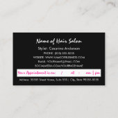 Girly Pink Zebra Hair Stylist Erinnerung Terminkarte (Rückseite)