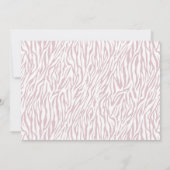 Girly Pink Zebra Print Einladung (Rückseite)