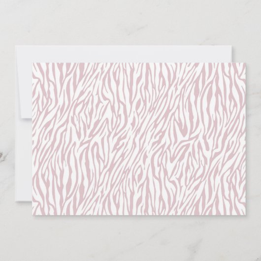 Girly Pink Zebra Print Einladung (Rückseite)