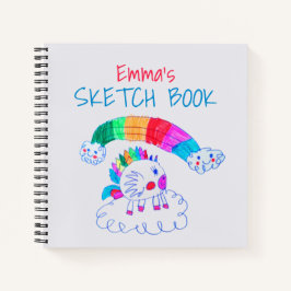 Girly Pink Zeichnend Sketch Notizblock