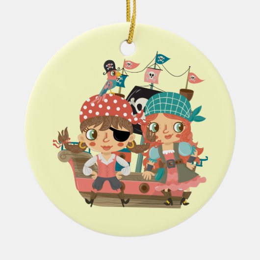 Girly Piraten Keramikornament (Vorne)