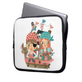 Girly Piraten Laptopschutzhülle (Vorderseite Links)