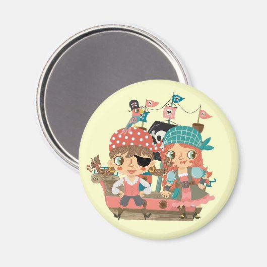 Girly Piraten Magnet (Vorderseite/Rückseite)