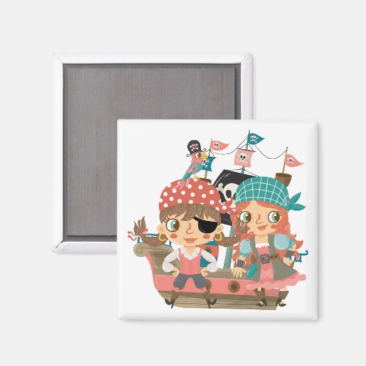 Girly Piraten Magnet (Vorderseite/Rückseite)