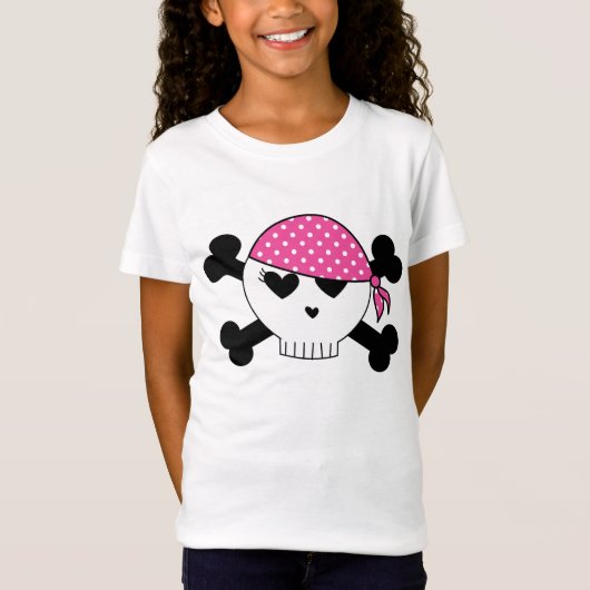 Girly Piraten-Schädel T-Shirt (Vorderseite)