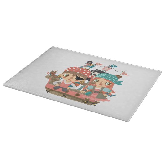 Girly Piraten Schneidebrett (Ecke)