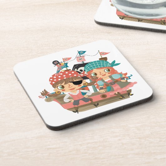 Girly Piraten Untersetzer (Linke Seite)